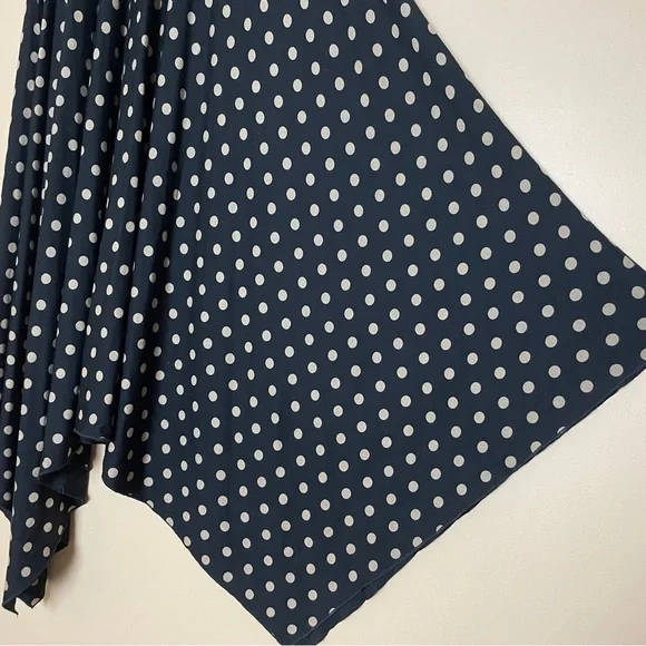 Comfy USA Dress Small Sleeveless Polka Dots Asymmetrical Hem Stretch Lagenlook - Picture 6 of 12